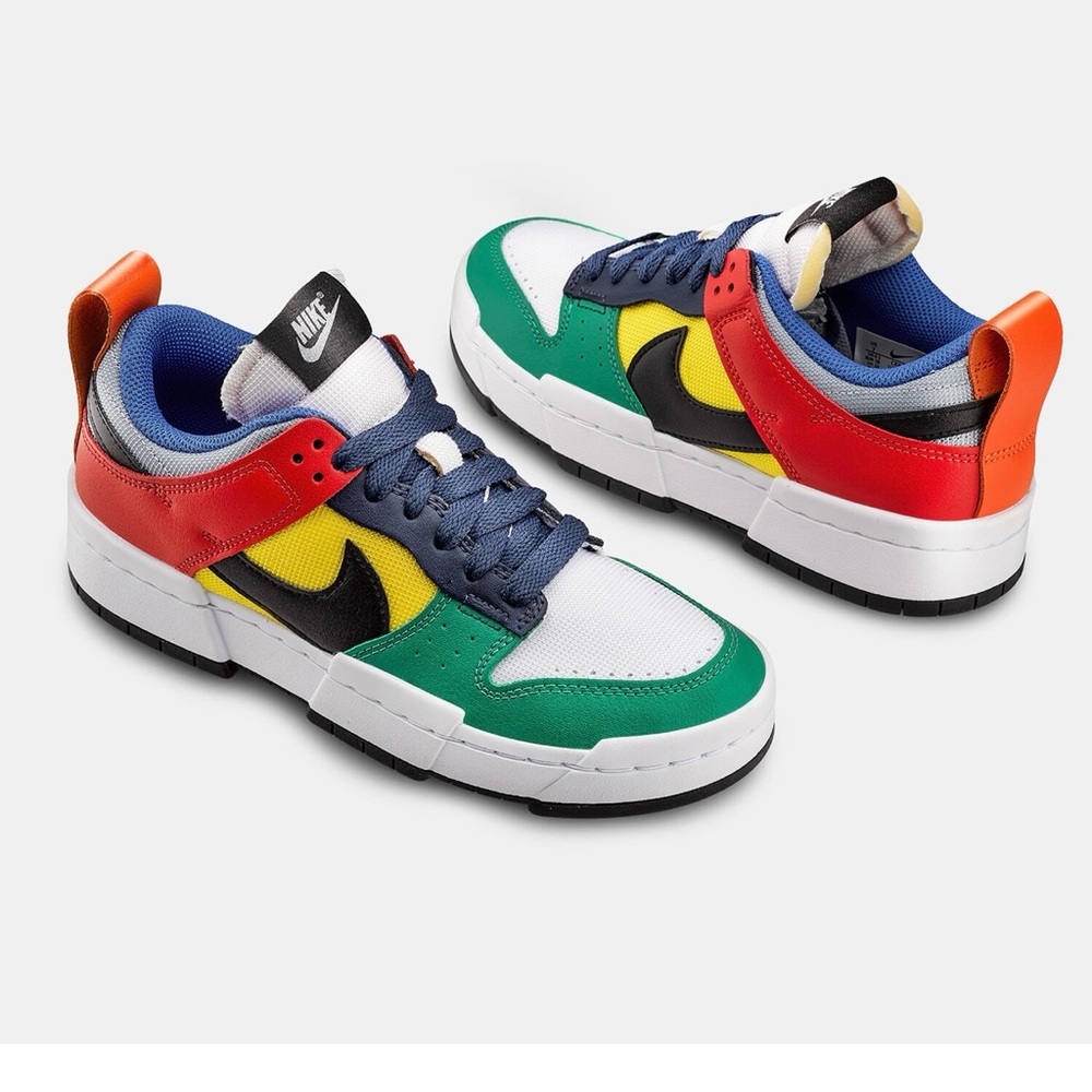 NIKE DUNK LOW DISRUPT Multicolor NWB wmns 7.5 blue green yellow black red grey - Picture 11 of 13